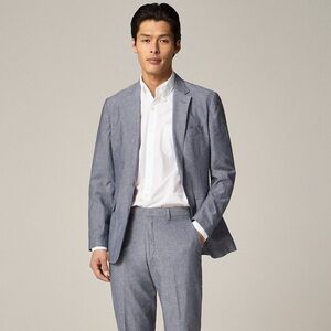 J Crew Ludlow Slim-fit unstructured suit jacket Irish cotton-linen Sz 44R NWT